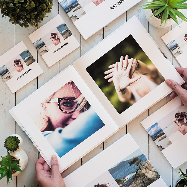 Don´t Worry. Diseño de fotolibro solo con fotos y fondo blanco para descargar y completar con tus fotos en el soft de compu!